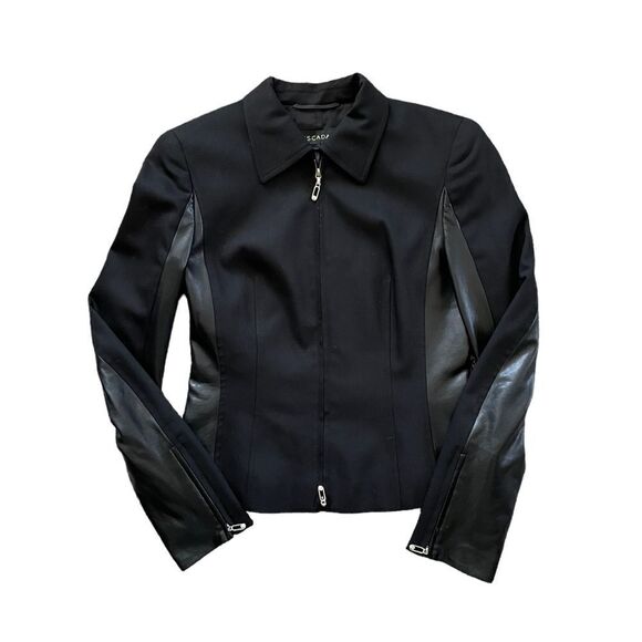 ESCADA Wool Silk Blend Blazer Black Size 34 / Small - Picture 1 of 6